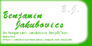 benjamin jakubovics business card